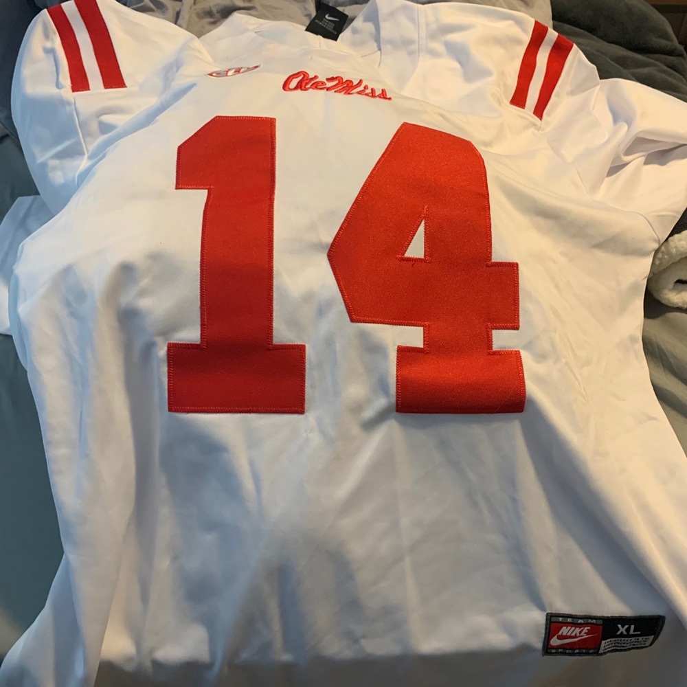Ole miss White Metcalf Jersey #14